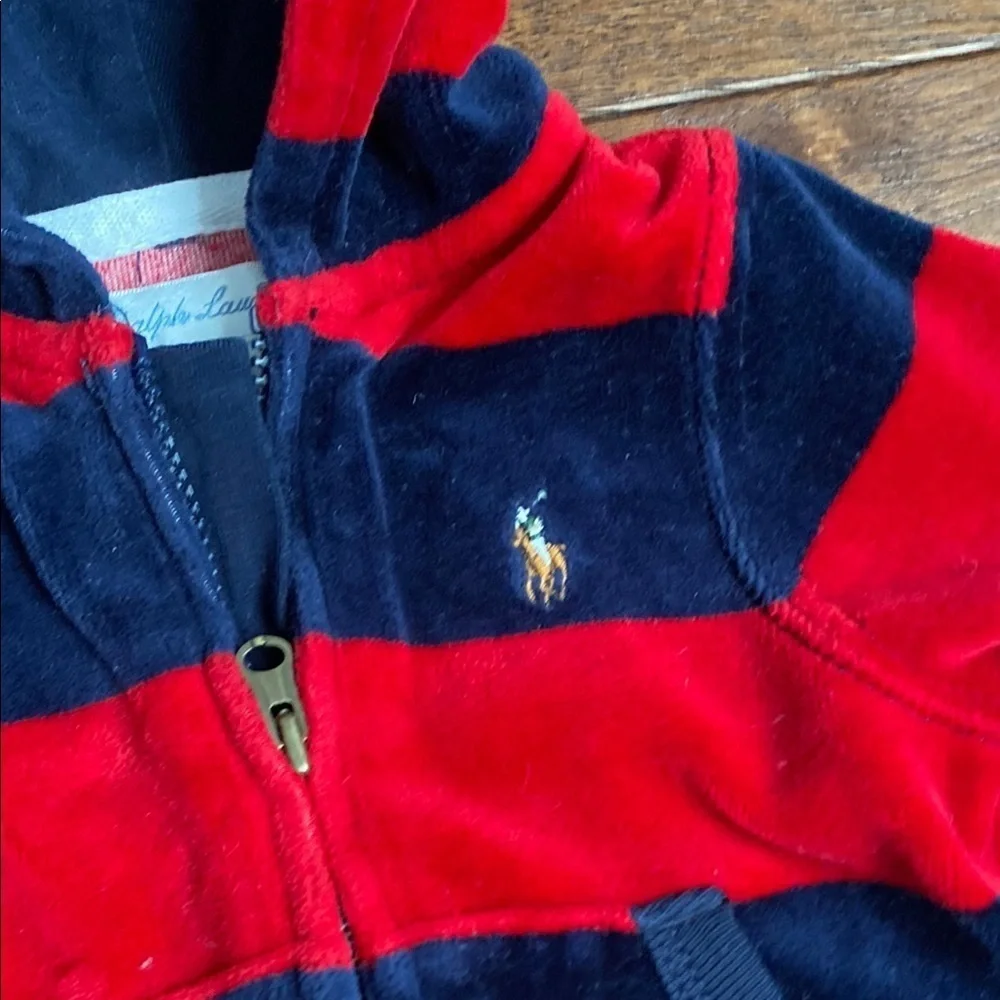 Ralph Lauren Blue and Red Striped Hoodie
